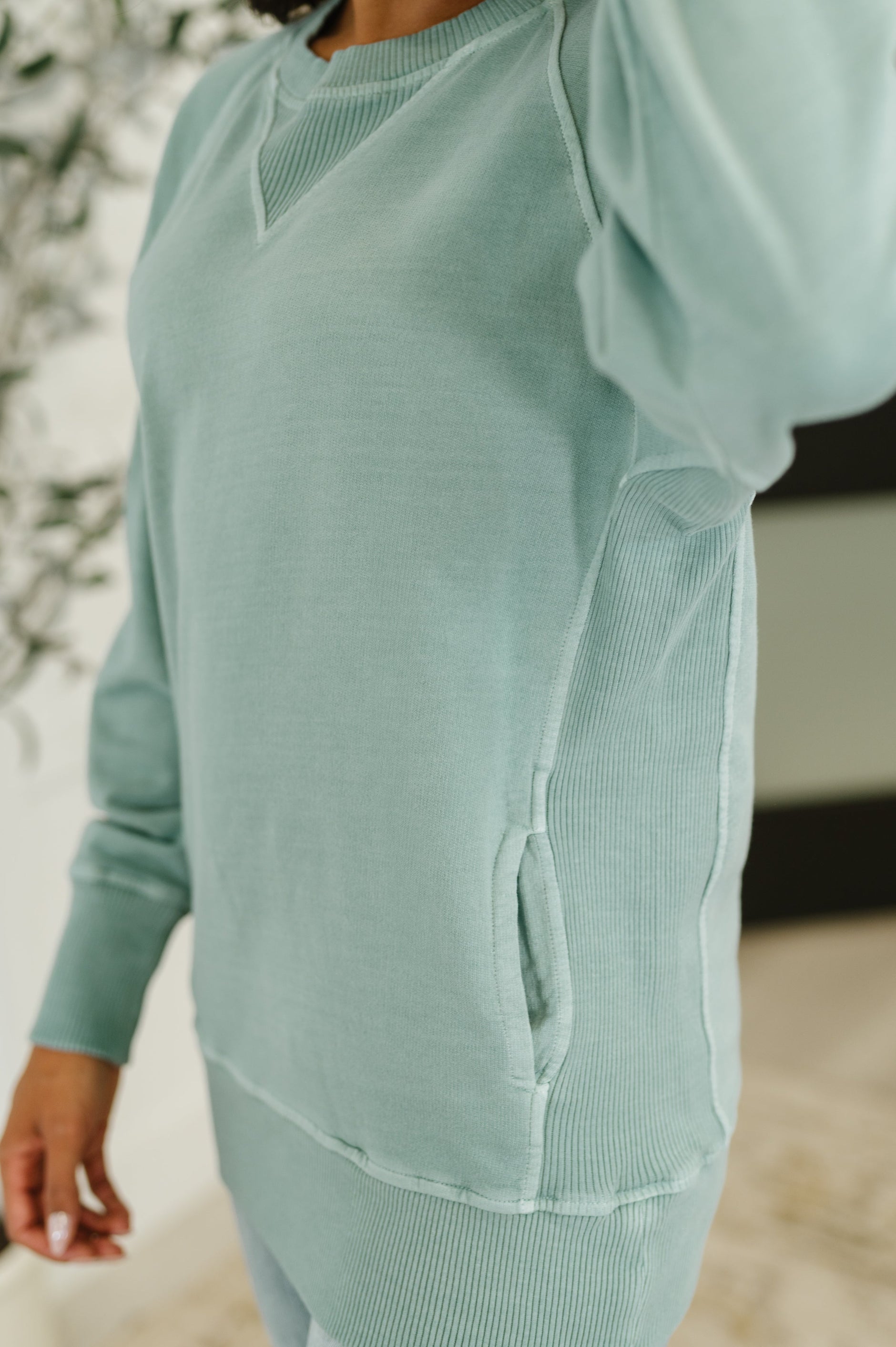 For the Experience Relaxed Pullover in Ash Blue - SwagglyLife Home & Fashion